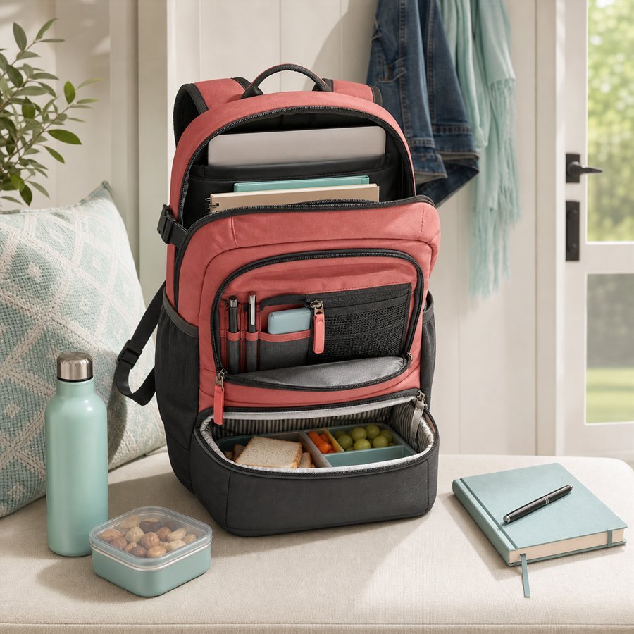 Original Rosebubbles Finds product scene for MATEIN Backpack with Lunch Compartment